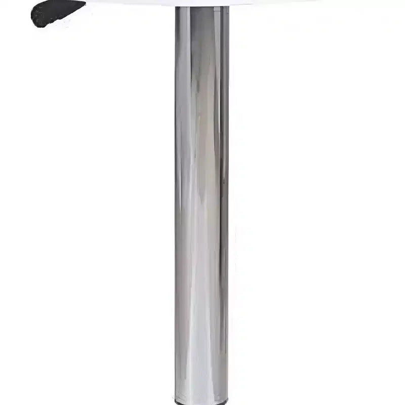 Table de bar 24" en bois et fer, blanc et argent, à bords arrondis
