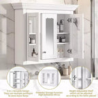 Armoire à pharmacie murale de 35 pouces avec miroir et 5 étagères réglables