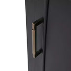 Meuble-lavabo de salle de bain compact avec rangement, meuble de salle de bain en bois avec tiroirs et porte, noir