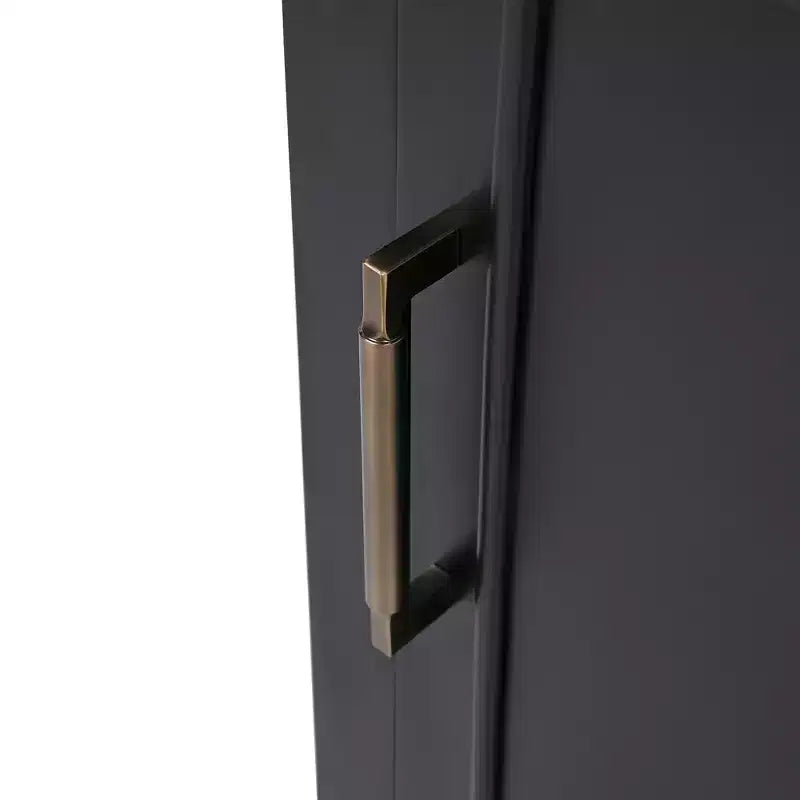 Meuble-lavabo de salle de bain compact avec rangement, meuble de salle de bain en bois avec tiroirs et porte, noir