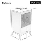 Meuble-lavabo de salle de bain compact avec rangement, meuble de salle de bain en bois avec tiroirs et porte, noir