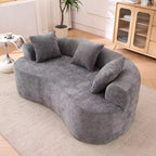 Canapé nuage moderne en chenille en forme de croissant avec oreillers, assise profonde, salon et chambre à coucher