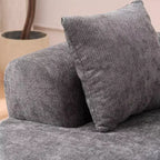 Canapé nuage moderne en chenille en forme de croissant avec oreillers, assise profonde, salon et chambre à coucher