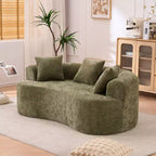 Canapé nuage moderne en chenille en forme de croissant avec oreillers, assise profonde, salon et chambre à coucher