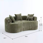 Canapé nuage moderne en chenille en forme de croissant avec oreillers, assise profonde, salon et chambre à coucher