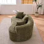 Canapé nuage moderne en chenille en forme de croissant avec oreillers, assise profonde, salon et chambre à coucher