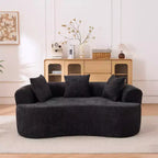Canapé nuage moderne en chenille en forme de croissant avec oreillers, assise profonde, salon et chambre à coucher