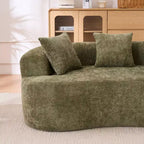 Canapé nuage moderne en chenille en forme de croissant avec oreillers, assise profonde, salon et chambre à coucher
