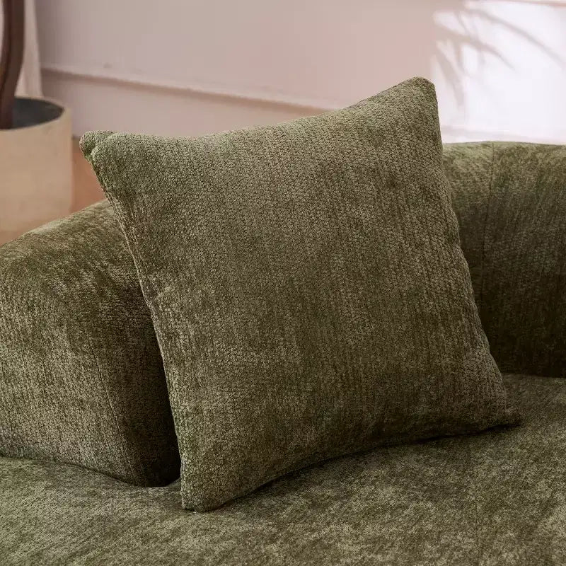 Canapé nuage moderne en chenille en forme de croissant avec oreillers, assise profonde, salon et chambre à coucher