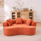 Canapé nuage moderne en chenille en forme de croissant avec oreillers, assise profonde, salon et chambre à coucher