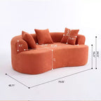 Canapé nuage moderne en chenille en forme de croissant avec oreillers, assise profonde, salon et chambre à coucher