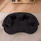 Canapé nuage moderne en chenille en forme de croissant avec oreillers, assise profonde, salon et chambre à coucher