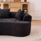 Canapé nuage moderne en chenille en forme de croissant avec oreillers, assise profonde, salon et chambre à coucher