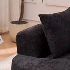 Canapé nuage moderne en chenille en forme de croissant avec oreillers, assise profonde, salon et chambre à coucher