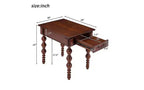 Table d'appoint de ferme avec tiroir, pieds tournés en forme de bulle et plateau en bois imperméable