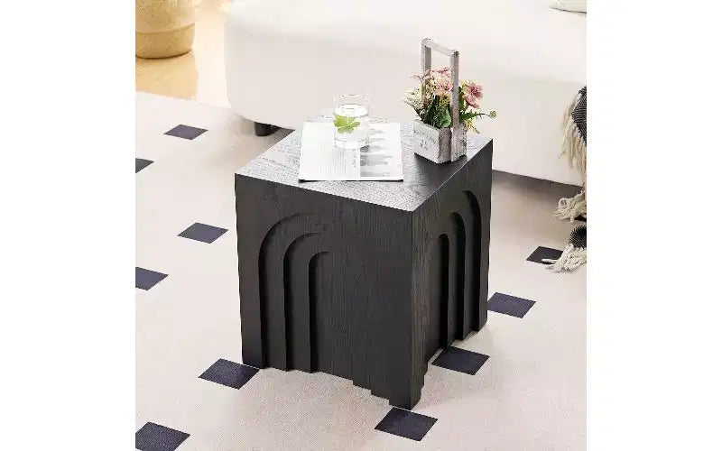 Table d'appoint carrée moderne, table d'appoint en MDF pour salon et chambre à coucher