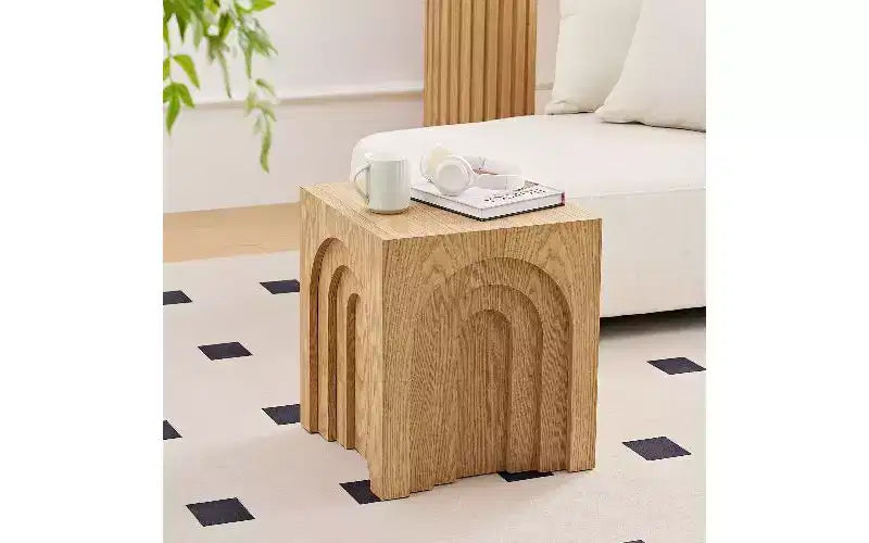 Table d'appoint carrée moderne, table d'appoint en MDF pour salon et chambre à coucher