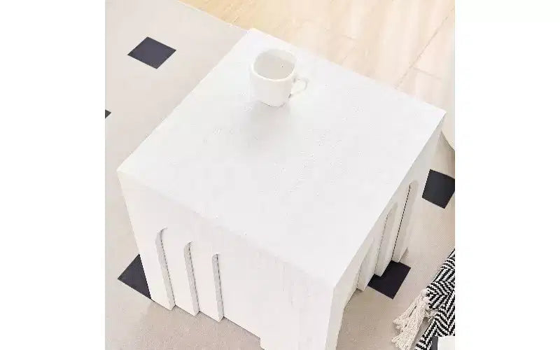 Table d'appoint carrée moderne, table d'appoint en MDF pour salon et chambre à coucher