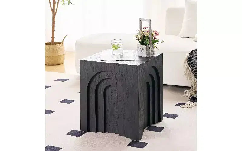 Table d'appoint carrée moderne, table d'appoint en MDF pour salon et chambre à coucher