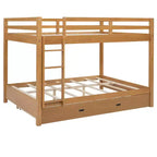 Lit superposé en bois Queen Size avec lit gigogne pour chambre d'enfant et appartement