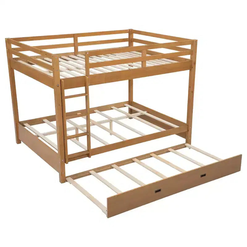 Lit superposé en bois Queen Size avec lit gigogne pour chambre d'enfant et appartement