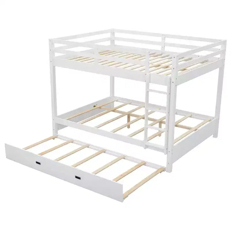 Lit superposé en bois Queen Size avec lit gigogne pour chambre d'enfant et appartement
