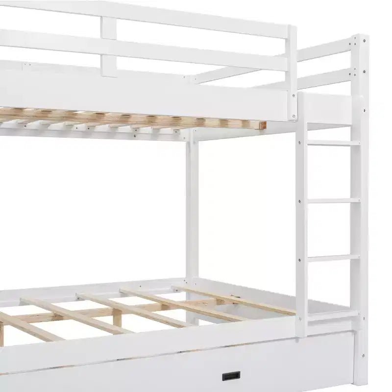 Lit superposé en bois Queen Size avec lit gigogne pour chambre d'enfant et appartement