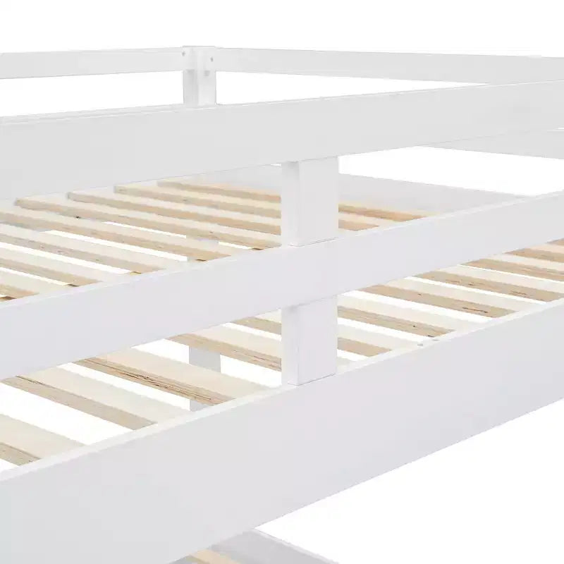 Lit superposé en bois Queen Size avec lit gigogne pour chambre d'enfant et appartement