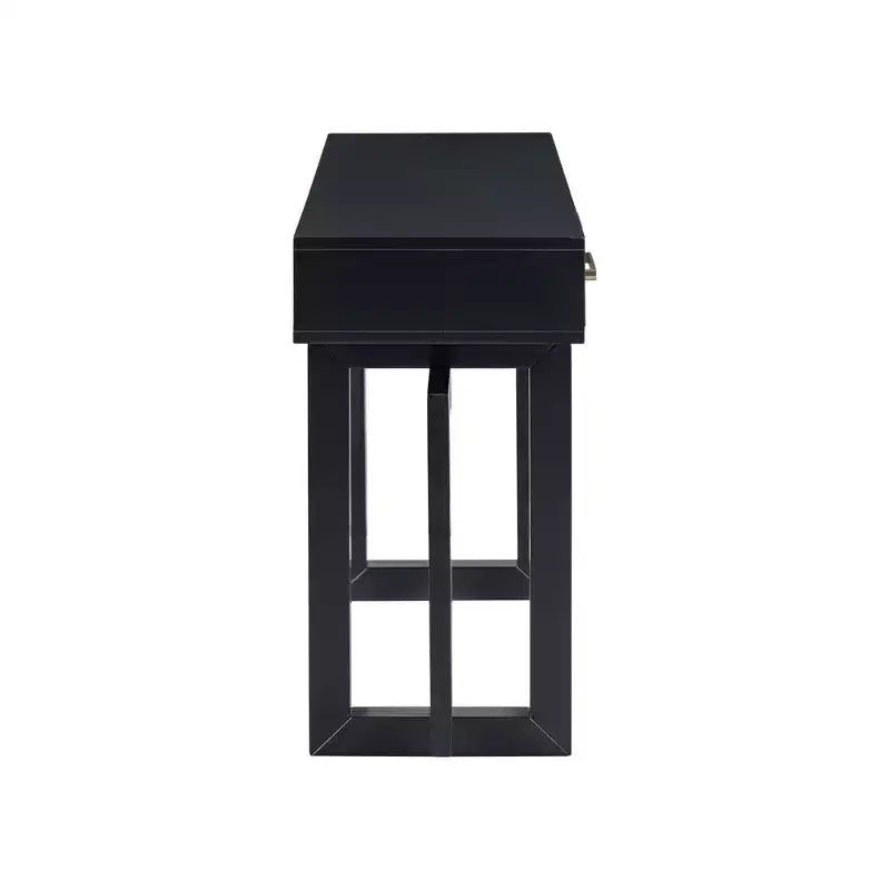 Console Table Artistique Moderne avec 3 Tiroirs, Pieds Croisés, pour Entrée et Salon