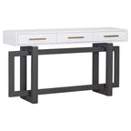 Console Table Artistique Moderne avec 3 Tiroirs, Pieds Croisés, pour Entrée et Salon