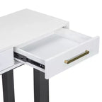 Console Table Artistique Moderne avec 3 Tiroirs, Pieds Croisés, pour Entrée et Salon