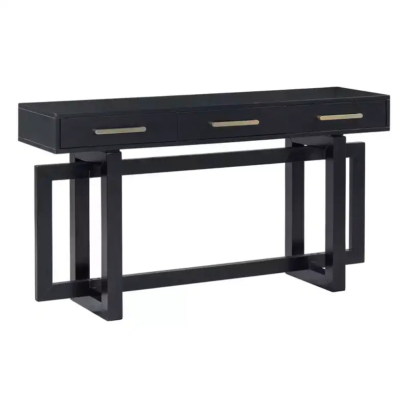 Console Table Artistique Moderne avec 3 Tiroirs, Pieds Croisés, pour Entrée et Salon