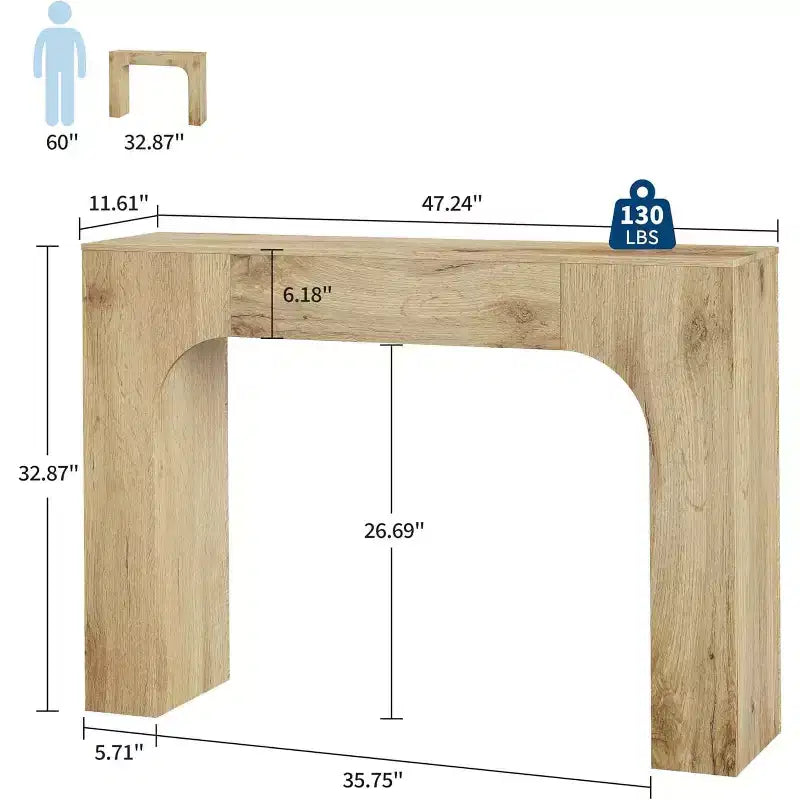 47/63 Table console de ferme rustique – Table d'appoint étroite pour entrée, canapé, couloir et salon