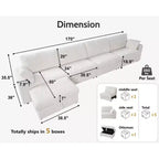 Canapé d'angle modulaire en velours côtelé avec housses lavables