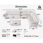 Canapé d'angle modulaire en velours côtelé avec housses lavables