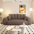 MAYEERTY 78.7 Multifunctional Foldable Sofa Bed, 3-in-1 Teddy Fabric Foam Filled Sleepder Sofa Bed Brown
