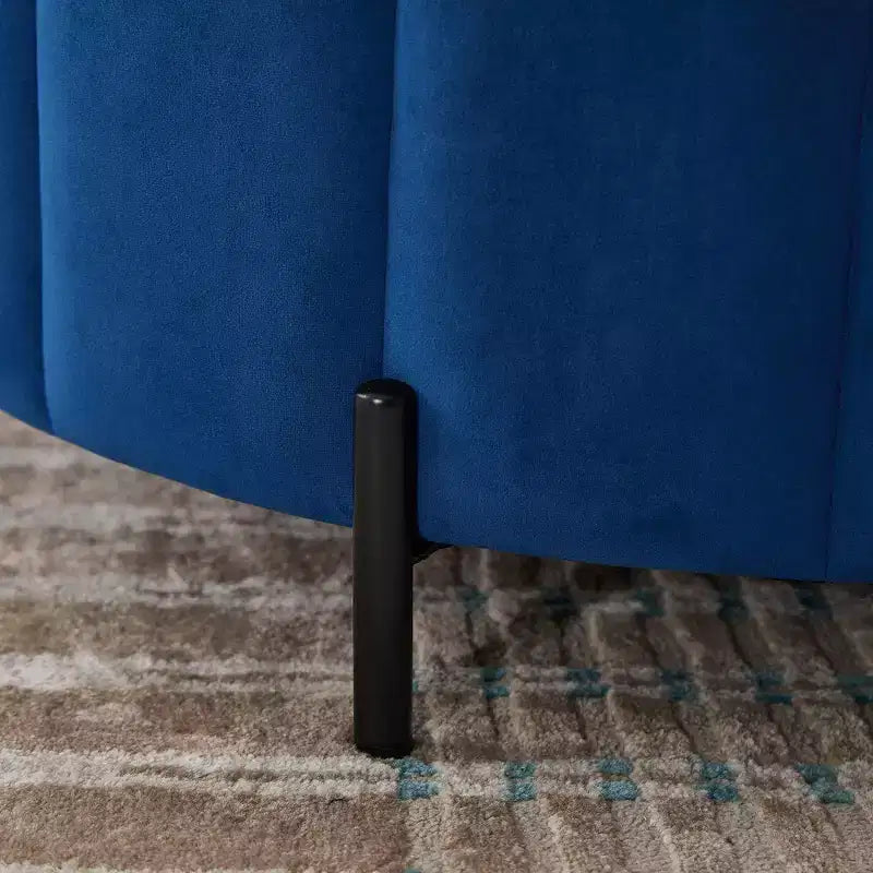 Pouf rond de rangement en velours de 31,5" avec couvercle réversible, repose-pieds de table basse, 125 kg