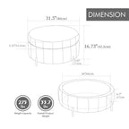 Pouf rond de rangement en velours de 31,5" avec couvercle réversible, repose-pieds de table basse, 125 kg
