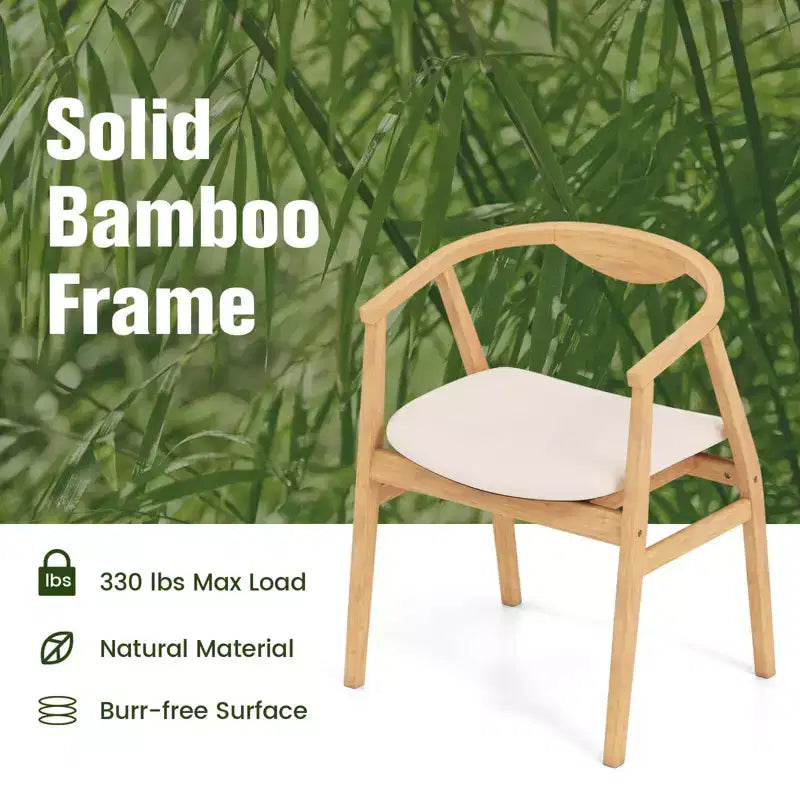 Fauteuil d'appoint moderne en bambou, chaise de loisirs rembourrée pour salon