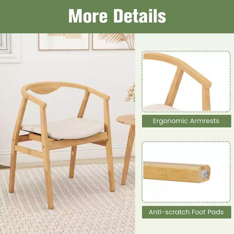 Fauteuil d'appoint moderne en bambou, chaise de loisirs rembourrée pour salon