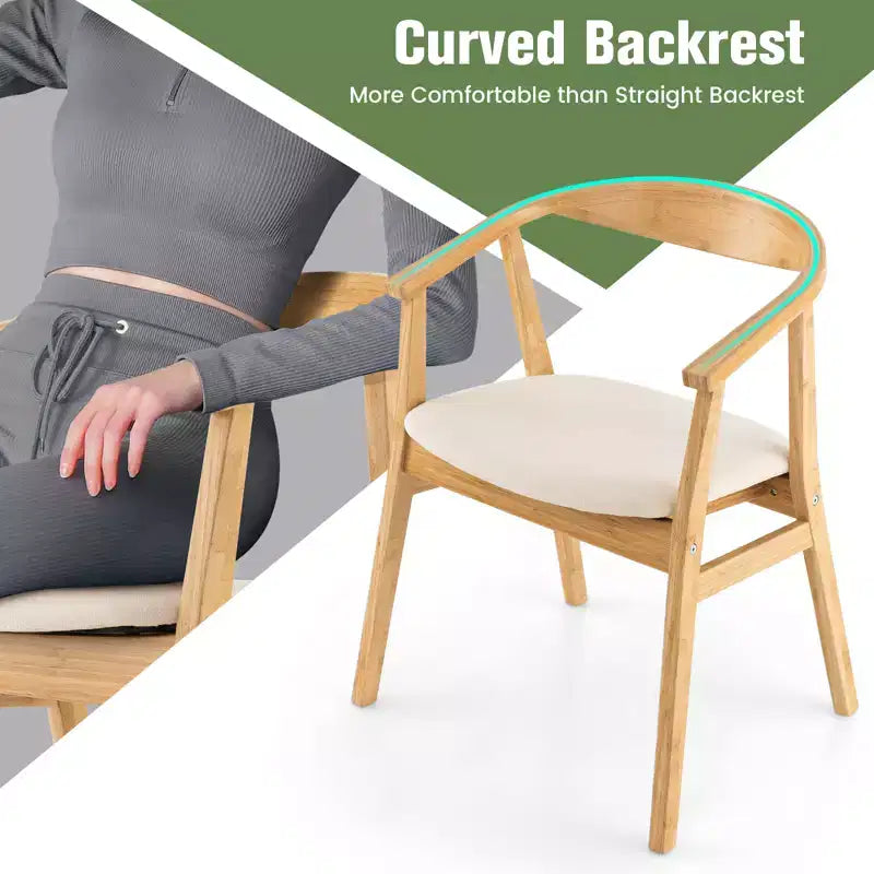 Fauteuil d'appoint moderne en bambou, chaise de loisirs rembourrée pour salon