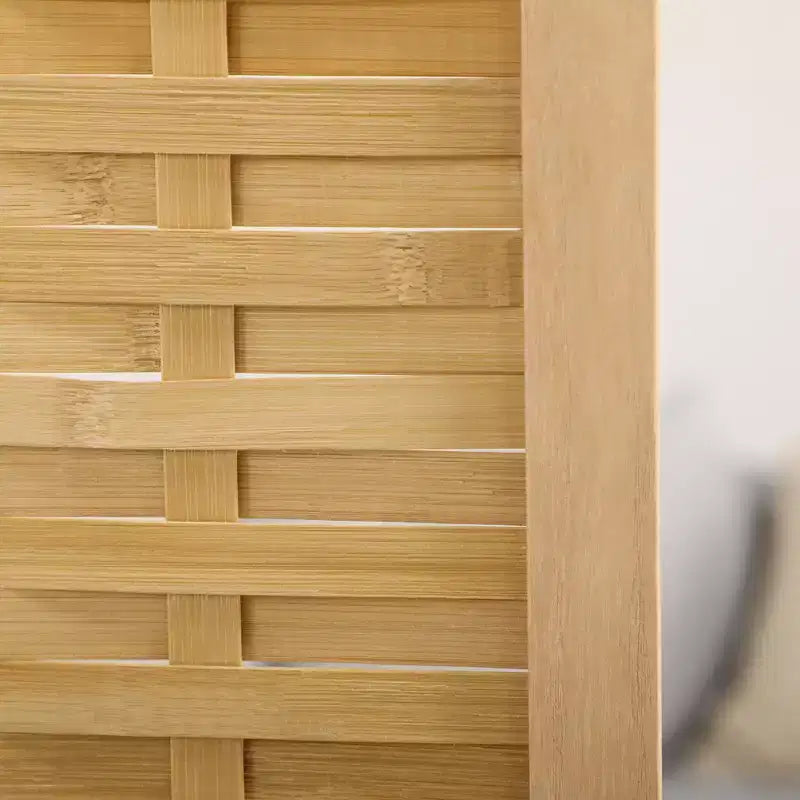 Paravent pliable en bambou de 1,7 m de haut, écran d'intimité tissé à la main, naturel
