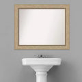 Miroir mural de salle de bain 28x22" Champagne, encadré, sans biseau, fixation murale, vertical et horizontal