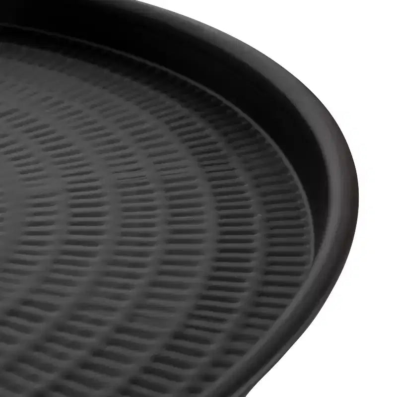 Table basse ronde en métal avec piètement géométrique, doré et blanc