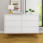 Max & Lily 6 Drawer Dresser, Solid Wood Storage Dressers & Chest of Drawers for Bedroom