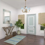 Miroir mural mosaïque fait main en nacre – Coins bleus, crème
