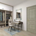 Miroir mural mosaïque fait main en nacre – Coins bleus, crème