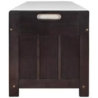 Banc de rangement avec 3 portes persiennes, coussin amovible et rangement dissimulé