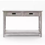 LuxenHome Gray Wood 2-Drawer 1-Shelf Console and Entryway Table