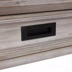 Console en bois gris avec 2 tiroirs et 1 étagère, table d'entrée